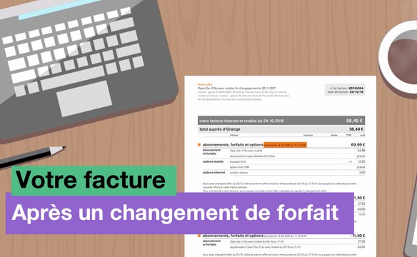 Votre facture – Mieux comprendre votre facture suite à un changement de forfait – Orange