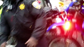 SFPD Rams Motorcycles into #OccupySF Protesters 20 Jan 2012
