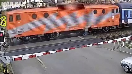 People Almost Getting Hit by a Train Compilation