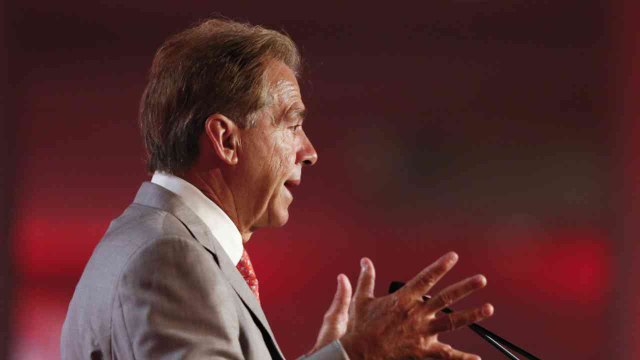 Nick Saban Takes Mic at SEC Media Days