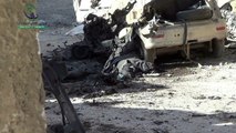 داريا 25-1-2013 استهداف دبابة لسيارة مدنية واستشهاد ركابها