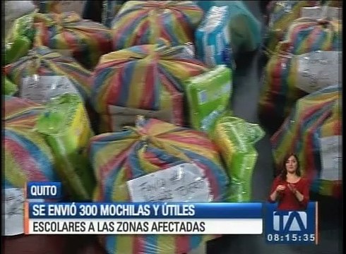 Se envió 300 mochilas y útiles escolares a las zonas afectadas