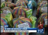 Se envió 300 mochilas y útiles escolares a las zonas afectadas