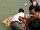 Durga pratima Emersion begins in Ganga ghats