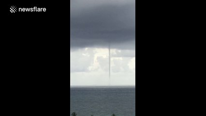 Incredible waterspout spotted over the Atlantic Ocean