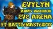Evylyn - 6.1 level 100 Arms Warrior BM hunter 2v2 arena 1 shots Ft Battlemasterpvp - wow wod pvp