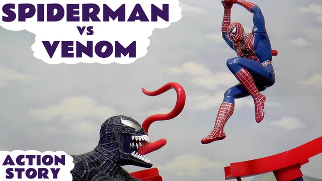 SPIDER-MAN VS VENOM - Join Spider-man as he looks for help against the evil Venom, Featuring TMNT, Disney Cars Toys Mater, Iron Man,Captain America, Thor, and Ultron from the Avengers, Wolverine and many more family fun toys