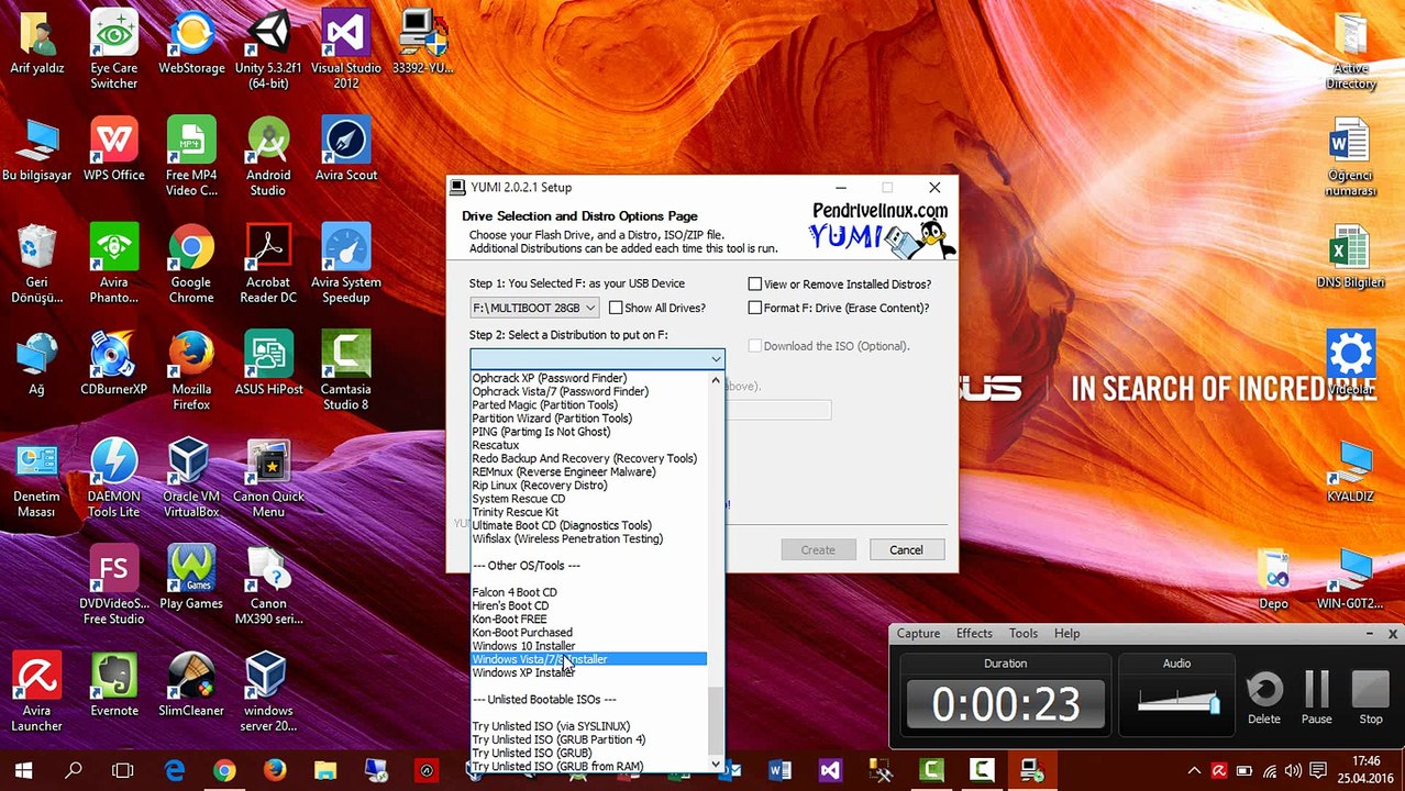 Yumi ile Windows 8 iso kalıbını USB diskine entegre etme