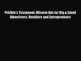 [PDF] Pritikin's Testament: Miracle Ads for Big & Small Advertisers Retailers and Entrepreneurs