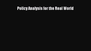 Read Policy Analysis for the Real World PDF Free