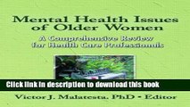 Read Mental Health Issues of Older Women: A Comprehensive Review for Health Care Professionals PDF