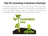 Tips for Investing in Business Startups