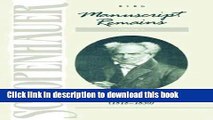 Download Manuscript Remains, Volume III: Berlin Manuscripts (1818-1830)  Ebook Free