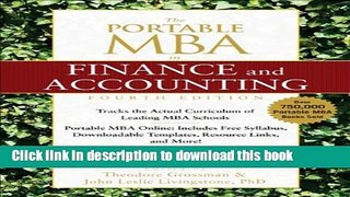 Read The Portable MBA in Finance and Accounting  PDF Online