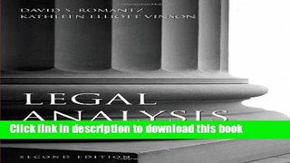Read Legal Analysis: The Fundamental Skill  PDF Free