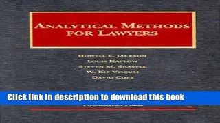 Read Analytical Methods for Lawyers  PDF Free