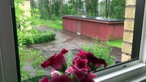 Heavy Rain in Varmland Torsby Sweden