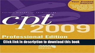 Read CPT 2009 Professional Edition (Current Procedural Terminology, Professional Ed.  Ebook Free