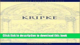 Download On Kripke (Wadsworth Philosophers)  PDF Free