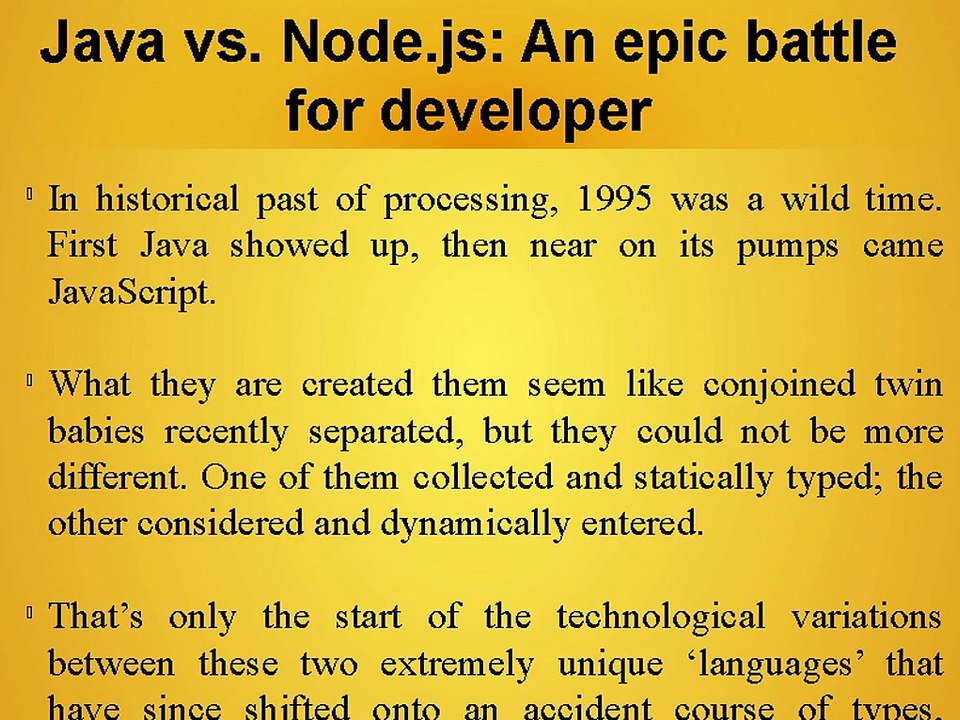The Philosophy Of Java vs. Node.js: An epic battle for developer