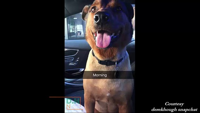 Derek Hough with Romie - July 13, 2016 (Snapchat posts)