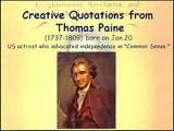 Creative Quotations from Thomas Paine  for Jan 29