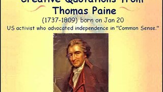 Creative Quotations from Thomas Paine  for Jan 29
