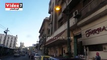 أعمدة الإنارة مضاءة فى وضح النهار بالإسكندرية