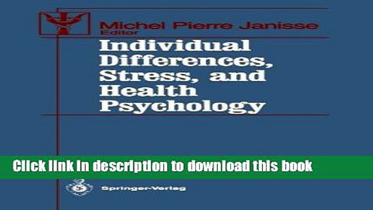 Read Individual Differences, Stress, and Health Psychology (Contributions to Psychology and