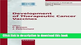 Read Development Of Therapeutic Cancer Vaccines: Los Angeles Airport Renaissance Hotel, Californi,