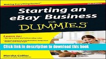 PDF Starting an eBay Business For Dummies Free Books