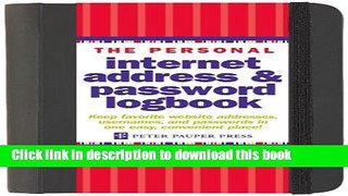 Read The Personal Internet Address   Password Log Book E-Book Download