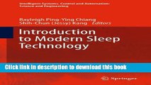 Read Introduction to Modern Sleep Technology (Intelligent Systems, Control and Automation: Science