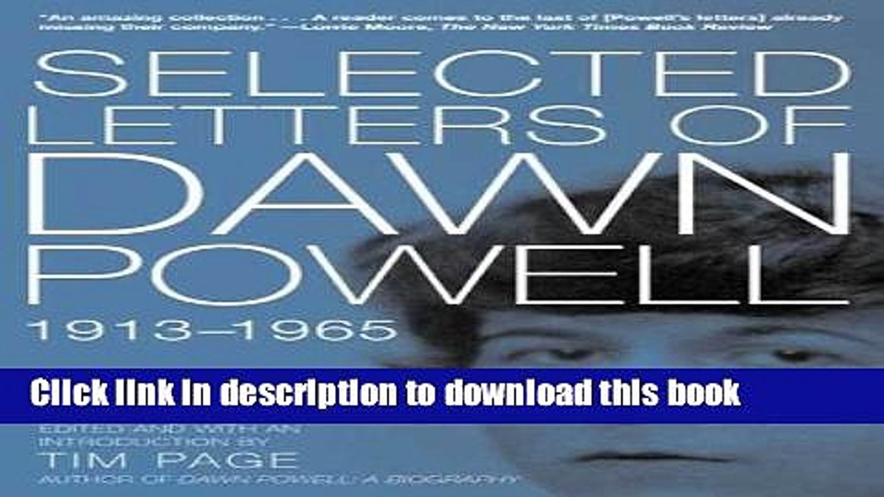 PDF Selected Letters of Dawn Powell : 1913-1965  Read Online
