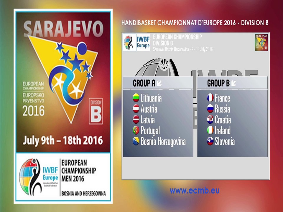 HANDIBASKET CHAMPIONNAT D'EUROPE B - SARAJEVO 15 & 16 JUILLET