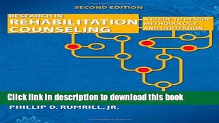 Read Book Research in Rehabilitation Counseling: A Guide to Design, Methodology, and Utilization,