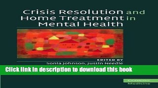 Read Crisis Resolution and Home Treatment in Mental Health  Ebook Free