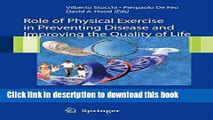 Read Role of Physical Exercise in Preventing Disease and Improving the Quality of Life  PDF Online