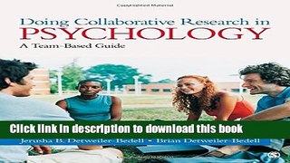 Read Book Doing Collaborative Research in Psychology: A Team-Based Guide E-Book Free