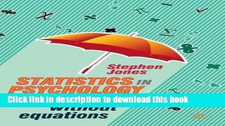 Download Book Statistics in Psychology: Explanations without Equations PDF Free