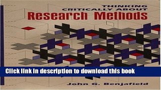 Download Book Thinking Critically About Research Methods Ebook PDF