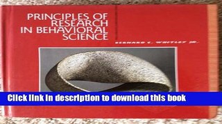 Read Book Principles of Research in Behavioral Science ebook textbooks