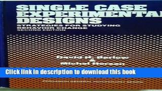 Read Book Single Case Experimental Designs (General Psychology) E-Book Free