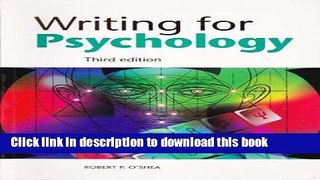 Read Book Writing for Psychology ebook textbooks