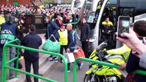 Barcelona players arriving at Celtic Park 1 10 2013