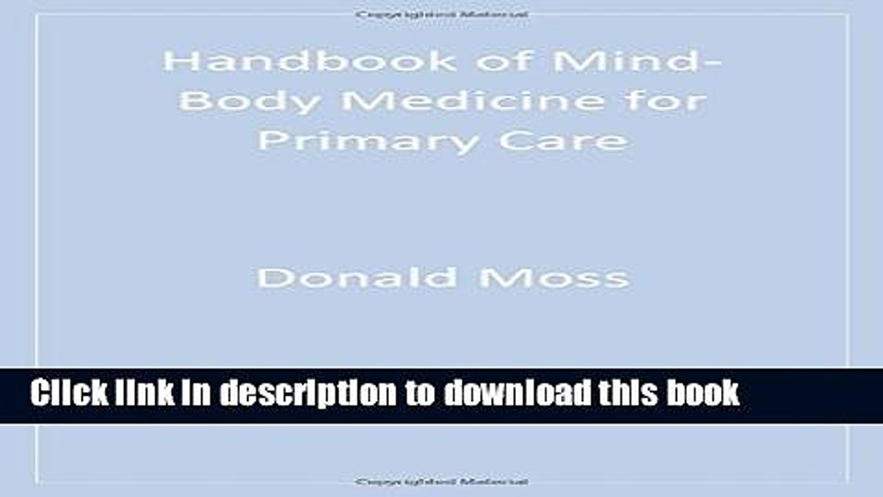 Read Handbook of Mind-Body Medicine for Primary Care Ebook Free
