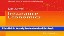 Read Insurance Economics (Springer Texts in Business and Economics)  Ebook Free