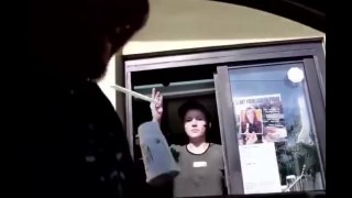 McDonalds Worker throws Drink at Prankster