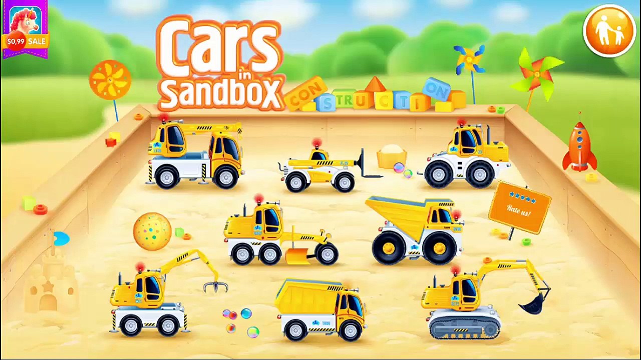 Crane lifting - Game Cars in Sandbox Construction -  Video For Kids