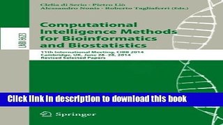 Read Computational Intelligence Methods for Bioinformatics and Biostatistics: 11th International